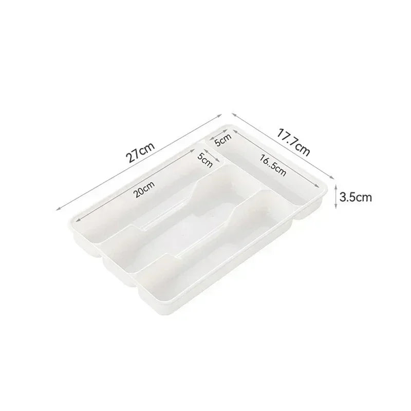 4/5 Easy Clean Compartments Cutlery Organizer Daily Drawer Divider Tray Rectangle Kitchen Spoon Fork Useful Separation Boxes