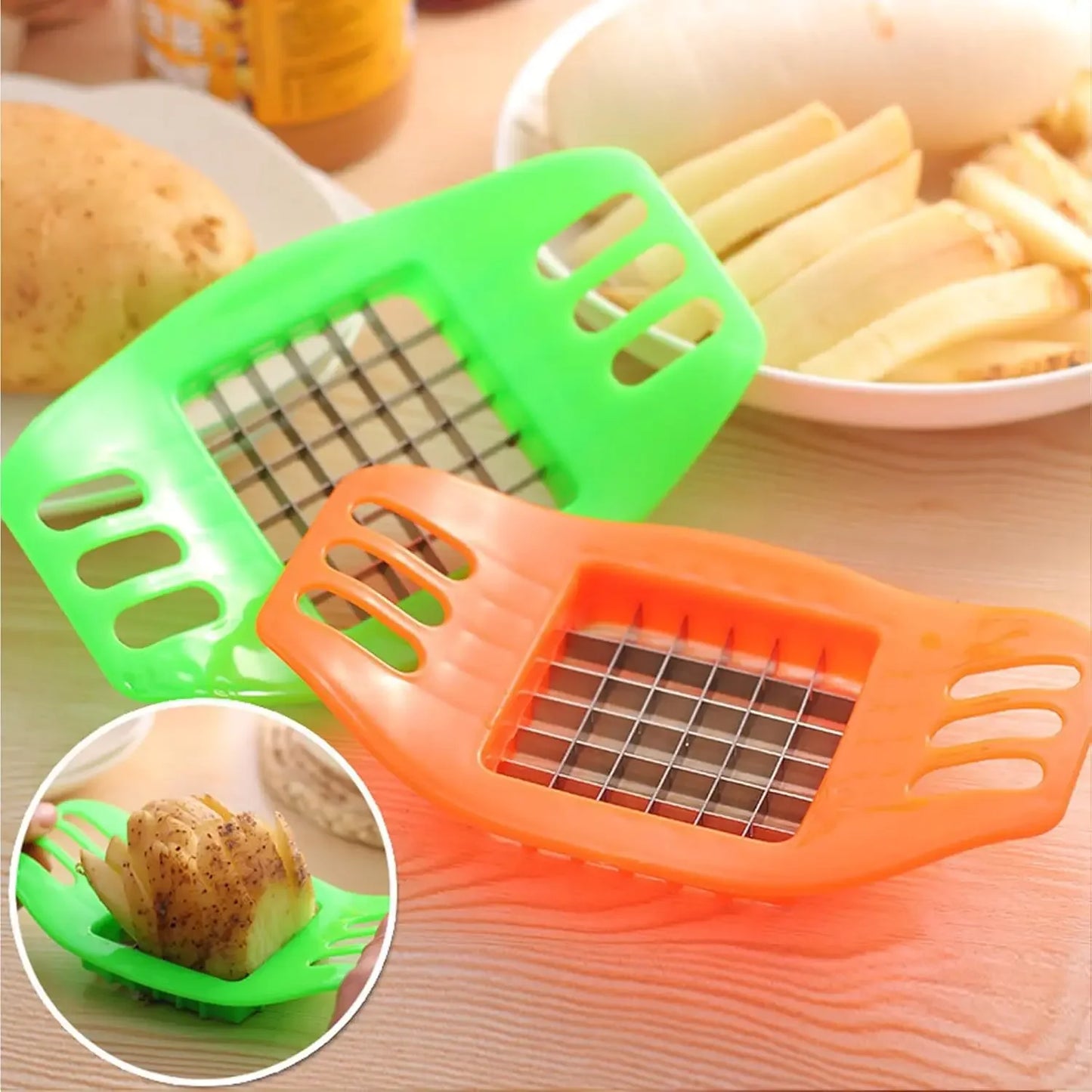 Potato Slicer French Fries Maker Vegetable Potato Slicer Cutter Chopper Chips Making Tool Potato Cutting Tool Kitchen Gadgets