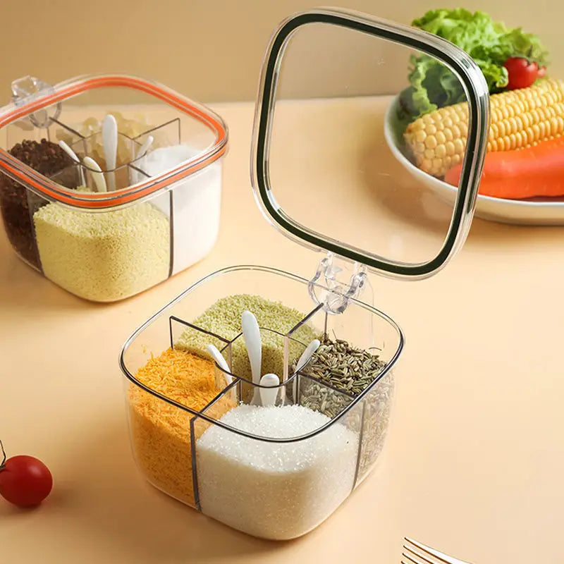 Spice box home kitchen spice jar combination set multi-grid salt monosodium glutamate pepper storage seasoning bottle