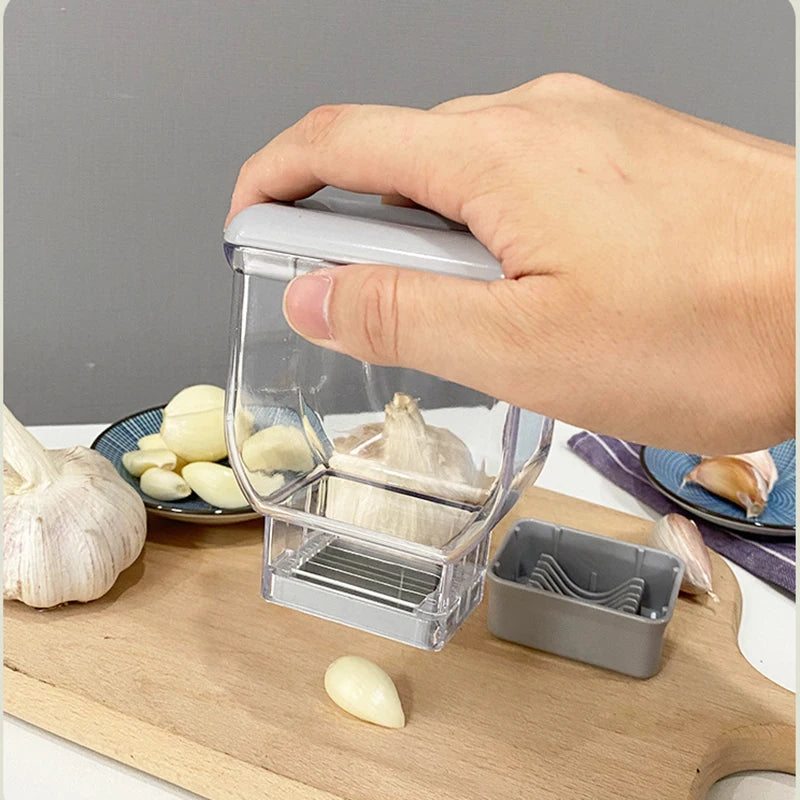 1PC Detachable Garlic Slicer Kitchen Tool ABS+Stainless Steel Garlic Peeler Kitchen Garlic Puree Remover Daily Use Chopper