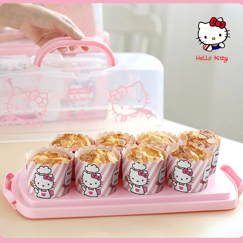 50pcs/set (25 wrappers+25 toppers) Sanrio hello Kitty cupcake packaging for children's birthday party decoration dessert cups