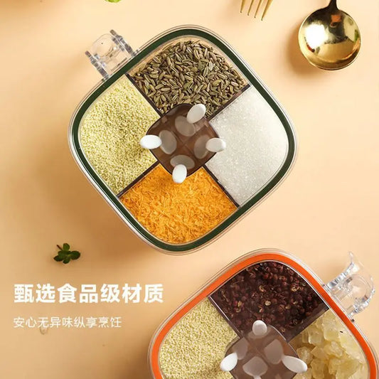 Spice box home kitchen spice jar combination set multi-grid salt monosodium glutamate pepper storage seasoning bottle