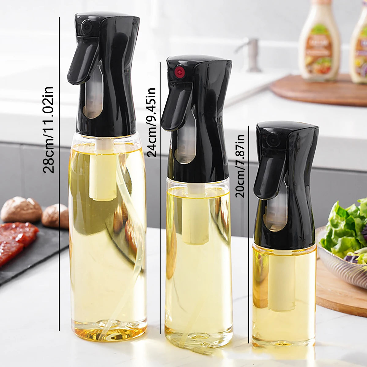 200/300/500ml Oil Spray Bottle Kitchen Baking Olive Oil Dispenser Camping BBQ Baking Salad Vinegar Soy Sauce Sprayer Containers